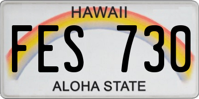 HI license plate FES730