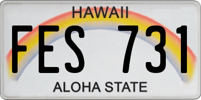 HI license plate FES731