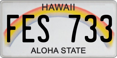 HI license plate FES733