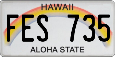 HI license plate FES735