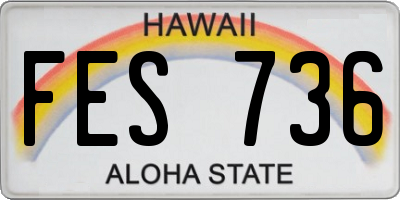 HI license plate FES736