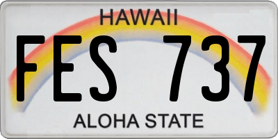 HI license plate FES737