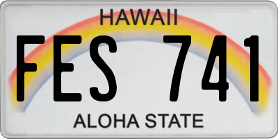 HI license plate FES741