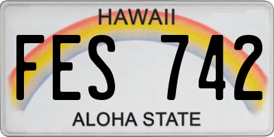HI license plate FES742