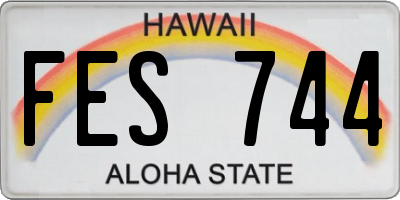 HI license plate FES744