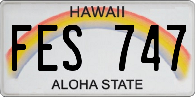 HI license plate FES747