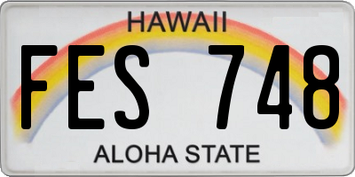 HI license plate FES748
