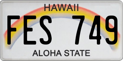 HI license plate FES749