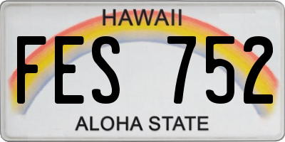 HI license plate FES752