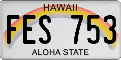 HI license plate FES753