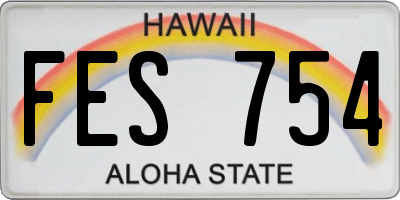 HI license plate FES754