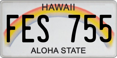 HI license plate FES755