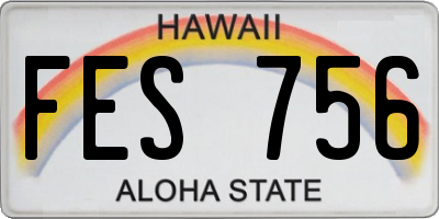 HI license plate FES756