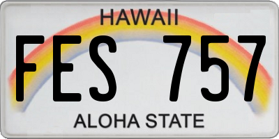 HI license plate FES757