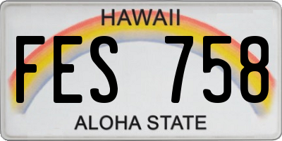 HI license plate FES758