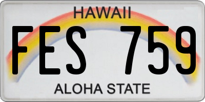 HI license plate FES759
