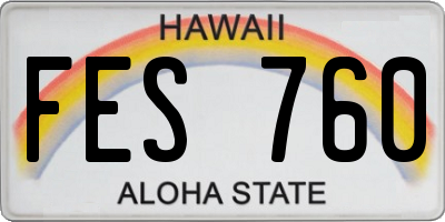 HI license plate FES760