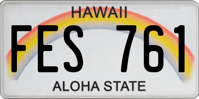 HI license plate FES761