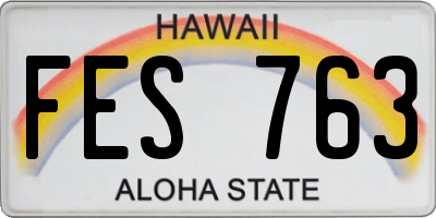 HI license plate FES763