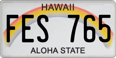 HI license plate FES765