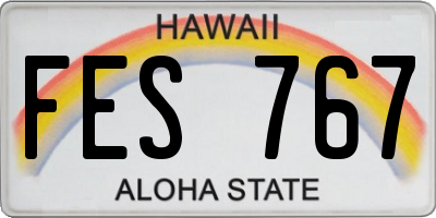 HI license plate FES767