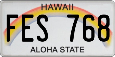 HI license plate FES768