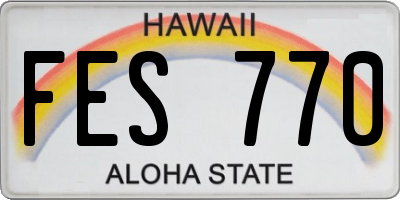 HI license plate FES770