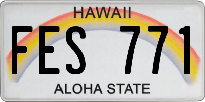HI license plate FES771