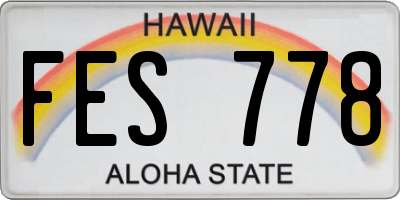 HI license plate FES778