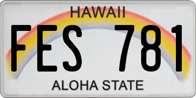 HI license plate FES781