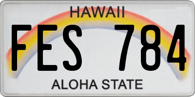 HI license plate FES784