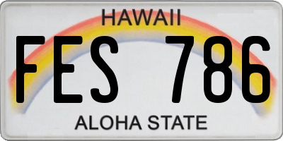 HI license plate FES786