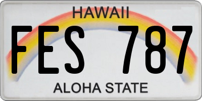 HI license plate FES787