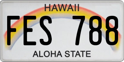 HI license plate FES788