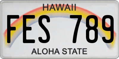 HI license plate FES789