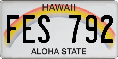 HI license plate FES792