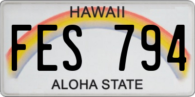 HI license plate FES794