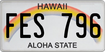 HI license plate FES796