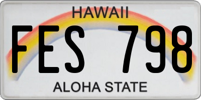 HI license plate FES798