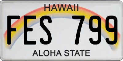 HI license plate FES799