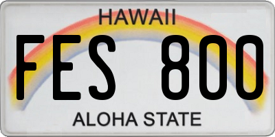 HI license plate FES800