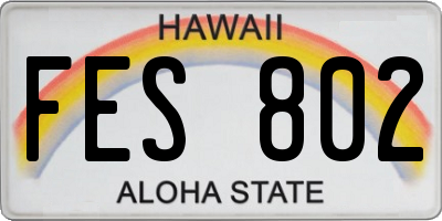 HI license plate FES802