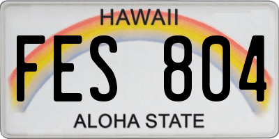 HI license plate FES804