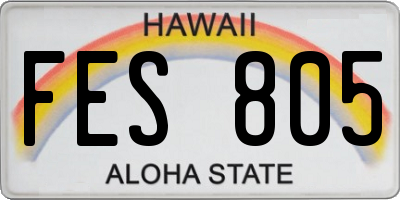 HI license plate FES805