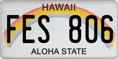 HI license plate FES806