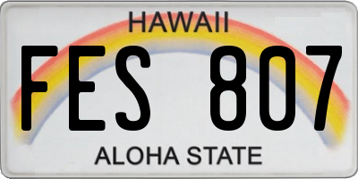 HI license plate FES807