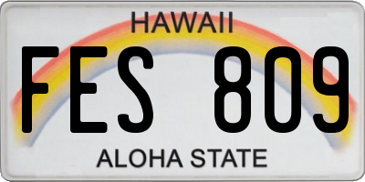HI license plate FES809