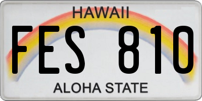 HI license plate FES810