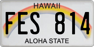 HI license plate FES814