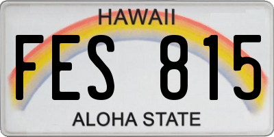 HI license plate FES815